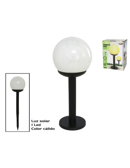 LAMPARA BOLA JARDIN SOLAR 2 E 1 1LED CALIDO 1