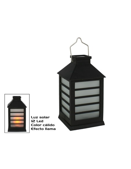 FAROL SOLAR JARDIN 12LED CALIDO 10X19CM
