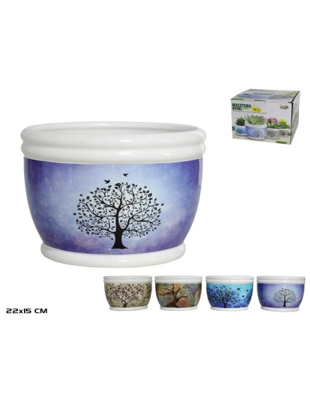 MACETERO BOWL ARBOL 22,5X15,5CM 4 SURTIDO