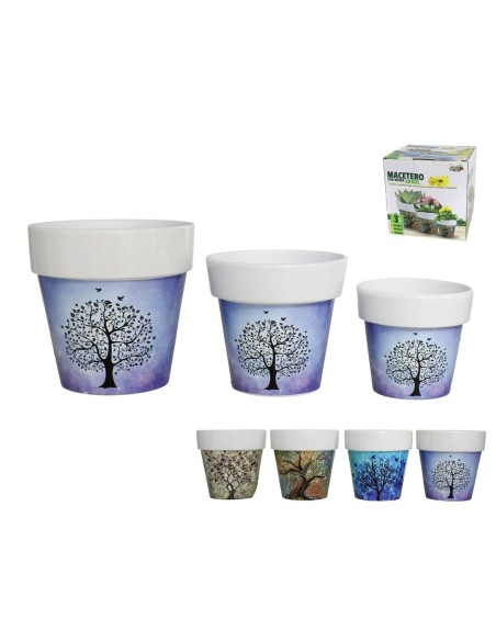 MACETERO C/BORDE RBOL 16,33X16CM 4 SURTIDO