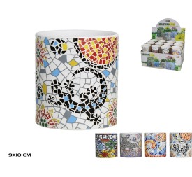 MACETERO  MOSAICO ESPAÑOL 9,5X10CM 4 SURTIDO