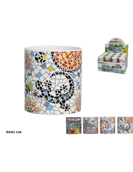 MACETERO  MOSAICO ESPAÑOL 9,5X10CM 4 SURTIDO