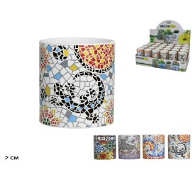 MACETERO MOSAICO ESPAÑOL 7,5X7,5CM 4STD