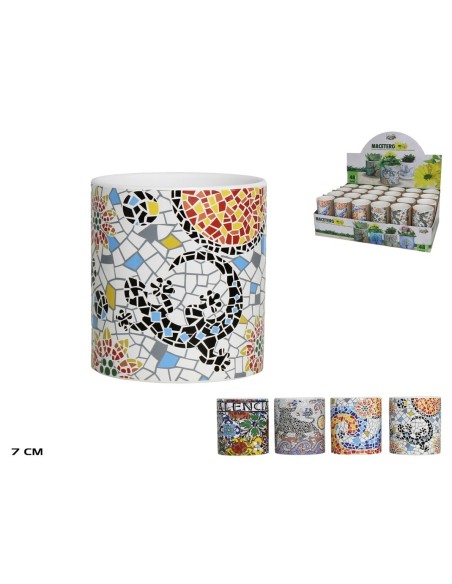MACETERO MOSAICO ESPAÑOL 7,5X7,5CM 4STD
