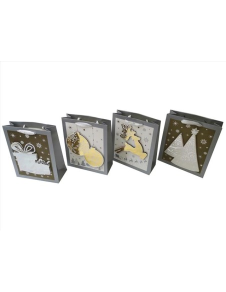 BOLSA REGALO PAPEL NAVIDAD 3D 26X32X10 CM 210GRM MUNDOFLOR