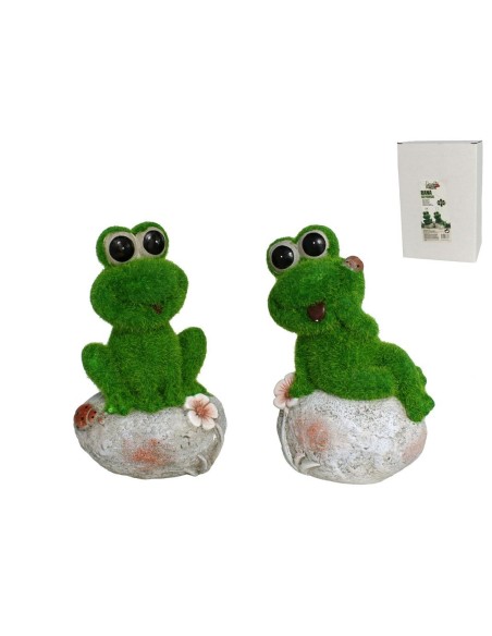 RANA DEC. EN PIEDRA 2 SRT 14X11,8X23 CM