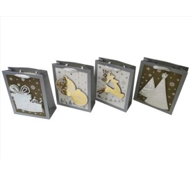 BOLSA REGALO PAPEL NAVIDAD 3D 39X30X12 CM 210GRM MUNDOFLOR