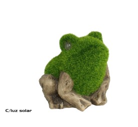 RANA DEC. C/ LUZ SOLAR 14X14X14 CM