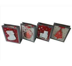 BOLSA REGALO PAPEL NAVIDAD 3D 26X32X10 CM 210GRM MUNDOFLOR (4013)