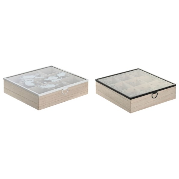 CAJA INFUSIONES MDF CRISTAL 24X24X6,5 2 SURT.