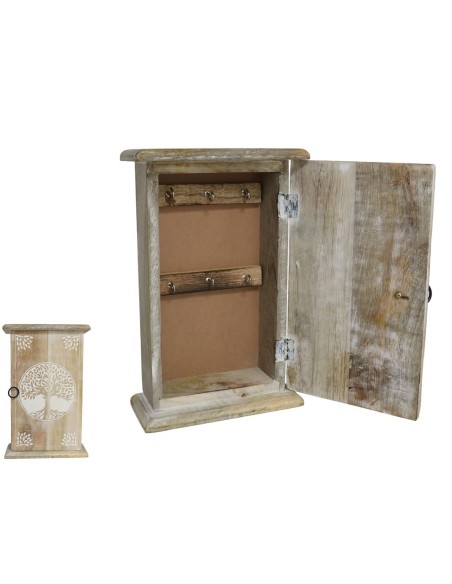 CAJA PORTALLAVES TALLADO TREE 17X7X27CM
