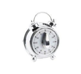 TEMPORIZADOR ABS 8,5X4,5X11 RELOJ CROMADO PLATEADO