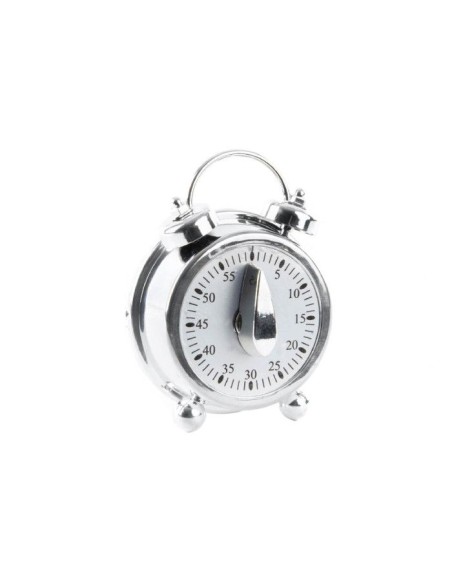 TEMPORIZADOR ABS 8,5X4,5X11 RELOJ CROMADO PLATEADO