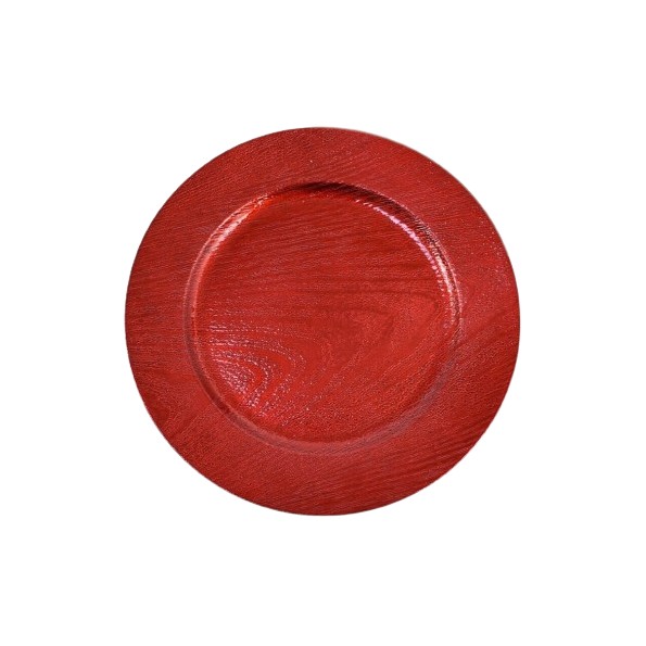 BAJO PLATO VETA MADERA ROJO 33CM