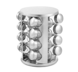 ESPECIERO SET 16 INOX CRISTAL 17X17X23 PLATEADO