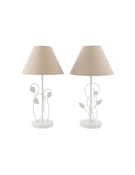 LAMPARA SOBREMESA METAL BLANCO 25X25X45 25 E14 2 SURT.