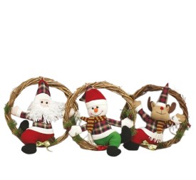 CORONA DE NAVIDAD MUÑECO - 35CM 3 SURTID