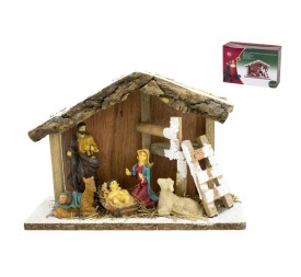 PORTAL CON NACIMIENTO 5 FIGURAS 25X17CM