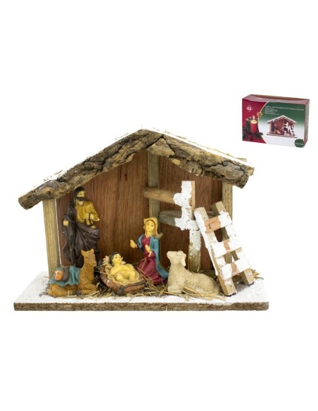 PORTAL CON NACIMIENTO 5 FIGURAS 25X17CM