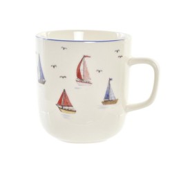 MUG PORCELANA 12X8,5X10 380ML VELEROS AZUL
