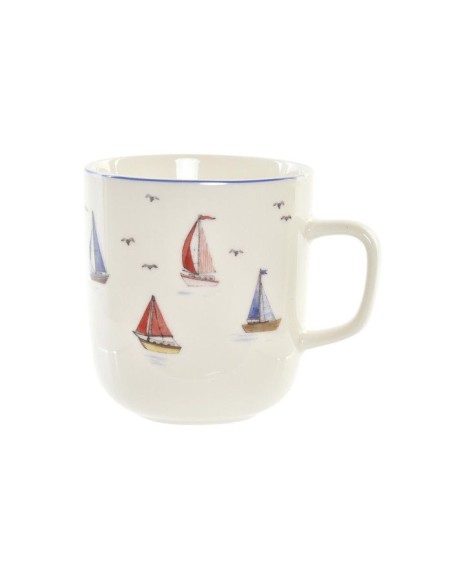 MUG PORCELANA 12X8,5X10 380ML VELEROS AZUL