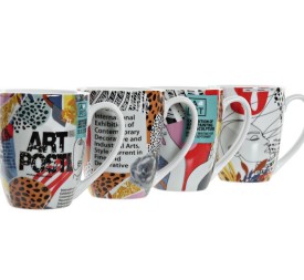 MUG PORCELANA 12X8,5X10,4 360ML MODERNO 4 SURT.