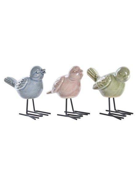 FIGURA PORCELANA METAL 14X7X13,5 PAJARO 3 SURT.
