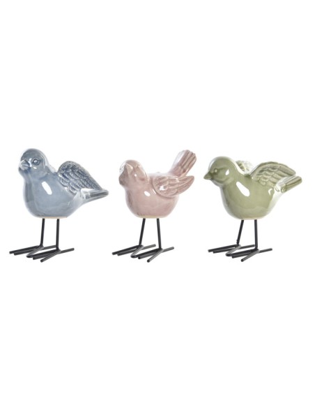 FIGURA PORCELANA METAL 14,5X9X13,5 PAJARO 3 SURT.