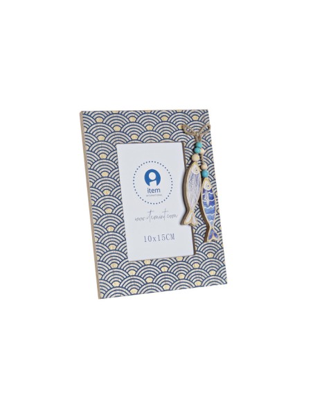 MARCO FOTO 10X15 MDF CRISTAL 17X2X22 PECES AZUL