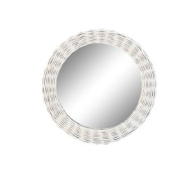 ESPEJO MIMBRE CRISTAL 63X4X63 60 TRENZADO BLANCO