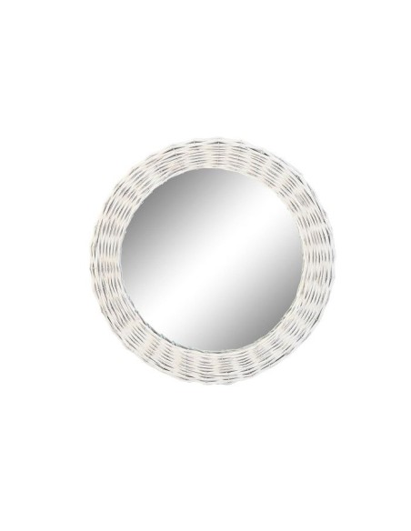 ESPEJO MIMBRE CRISTAL 63X4X63 60 TRENZADO BLANCO
