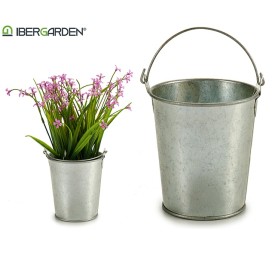 CUBO PEQUEÑO CON ASA ZINC 11 x 15,5 x 11 cm.