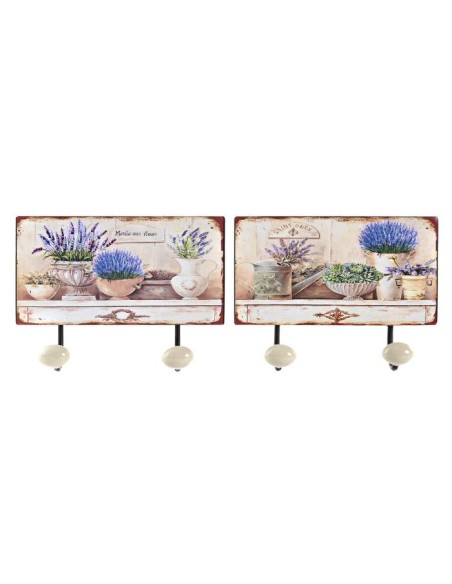 PERCHERO PARED METAL 23X6X12 2COLG LAVAND 2 SURT.