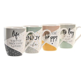 MUG PORCELANA NEW BONE 11,5X8,3X10,5 340ML 4 SURT.