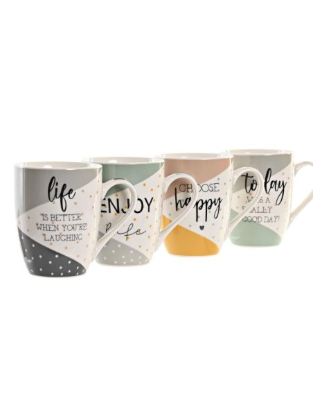 MUG PORCELANA NEW BONE 11,5X8,3X10,5 340ML 4 SURT. (1154)