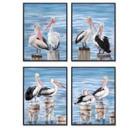 CUADRO LIENZO PS 53X3,5X73 PELICANOS 4 SURT.