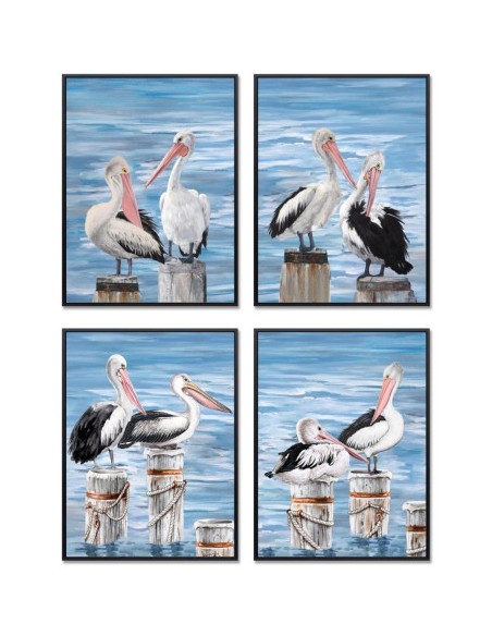 CUADRO LIENZO PS 53X3,5X73 PELICANOS 4 SURT.