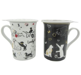 MUG INFUSIONES PORCELANA 11X8,5X11 280ML GATITOS 2