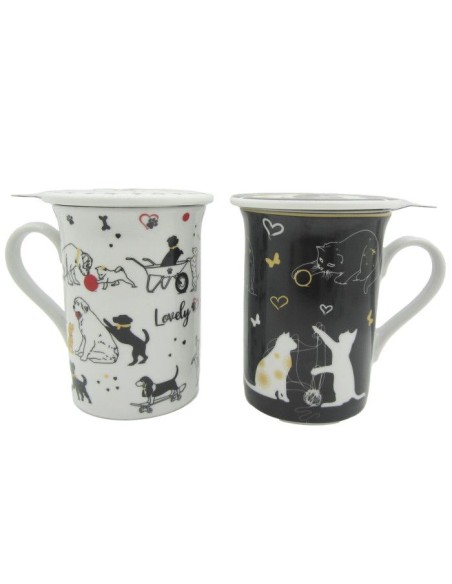 MUG INFUSIONES PORCELANA 11X8,5X11 280ML GATITOS 2