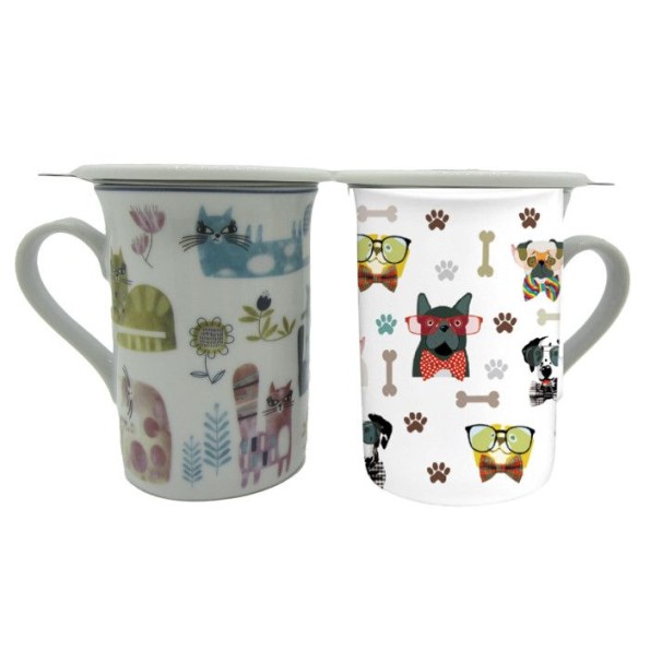 MUG INFUSIONES PORCELANA 11X8,5X11 280ML GATOS PER