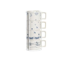 CAFE SET 4 DOLOMITE METAL 11X11X27 260 ML AZUL