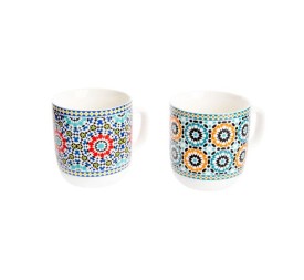 MUG PORCELANA 11,5X8,5X10 380ML AZULEJOS 2 SURT.