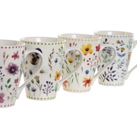 MUG PORCELANA 12X8,5X11 380ML, FLORAL 4 SURT.