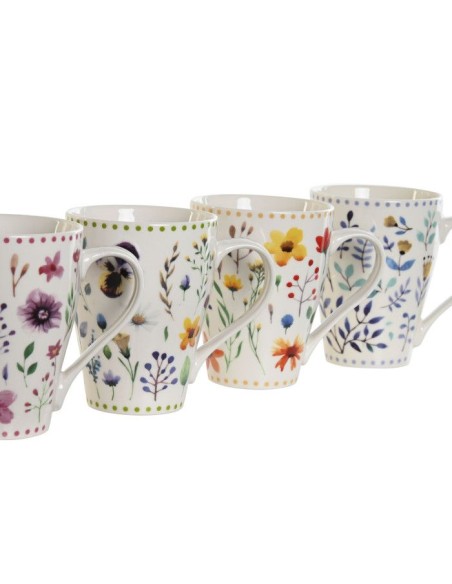 MUG PORCELANA 12X8,5X11 380ML, FLORAL 4 SURT.