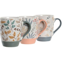 MUG PORCELANA 12X8X10 320ML FLORAL 3 SURT.