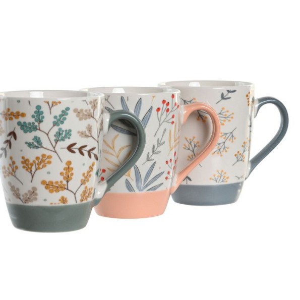 MUG PORCELANA 12X8X10 320ML FLORAL 3 SURT.