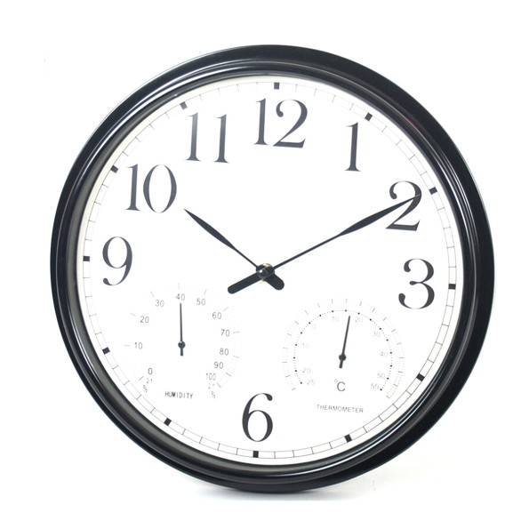 RELOJ PARED METEOROLÓGICO 33 CM BLACK