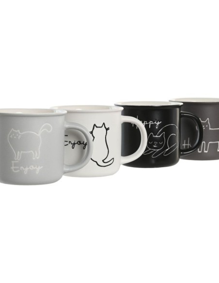 MUG PORCELANA 12,5X9,8X8,5 360ML, GATO 4 SURT.