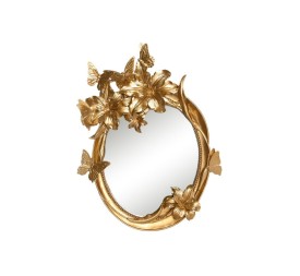 ESPEJO RESINA CRISTAL 35X4,7X46,5 MARIPOSAS DORADO