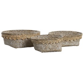 CESTA SET 3 FIBRA 16X16X6 DECAPE NATURAL